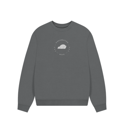 Slate Grey Polar Bear Womens Loungewear Over-sized Sweater