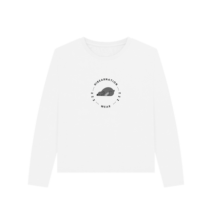 White Women Koala Bear Heavyweight Long Sleeve T-Shirt