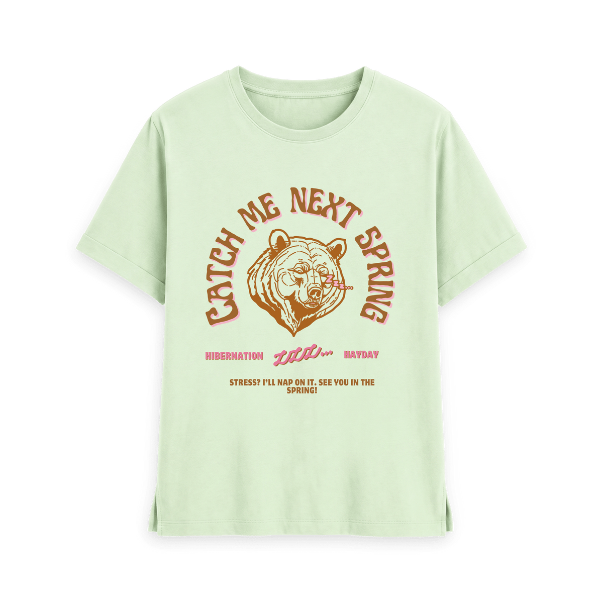 Pastel Green Printed T-shirt Front