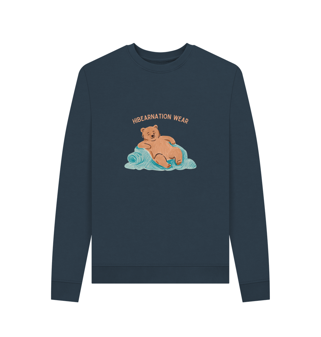 Navy Blue Printed Sweater Front