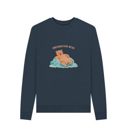 Navy Blue Printed Sweater Front