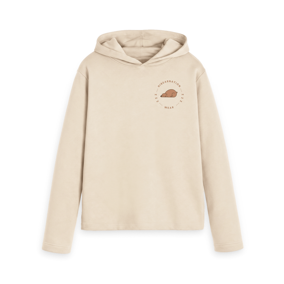 Oat Printed Hoody Front