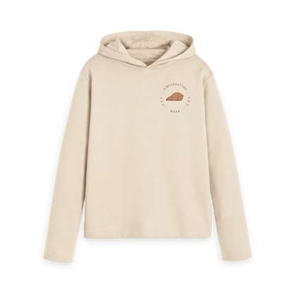 Oat Printed Hoody Front