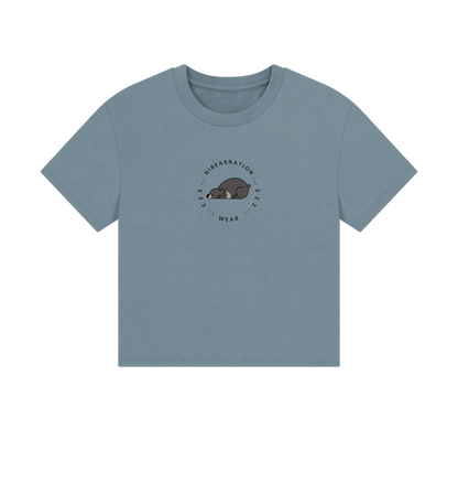 Stone Blue Printed T-shirt Front