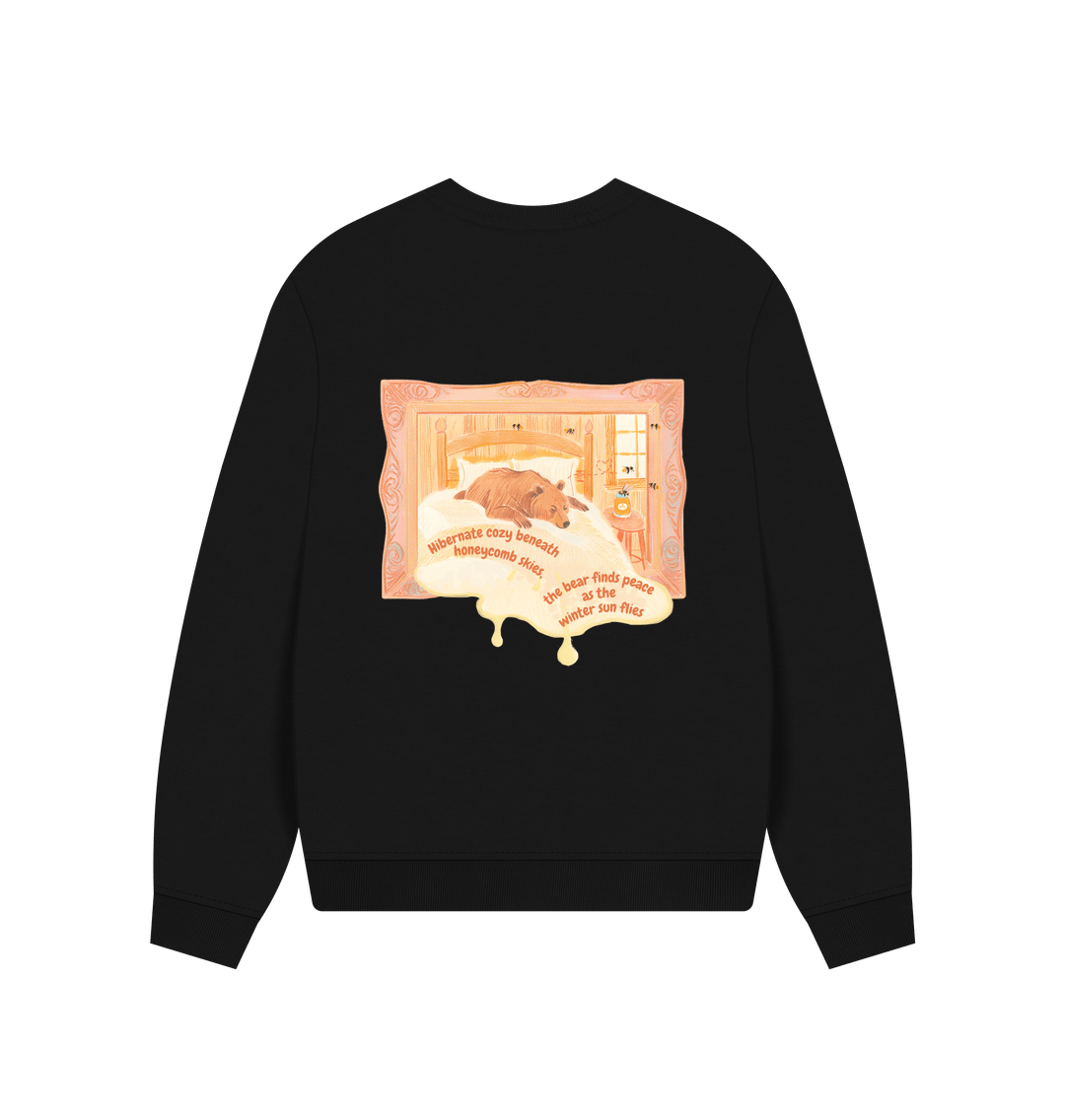 Hibernate cozy beneath Honeycomb skies, the Bear finds Peace as the Winter Sun flies