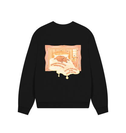 Hibernate cozy beneath Honeycomb skies, the Bear finds Peace as the Winter Sun flies