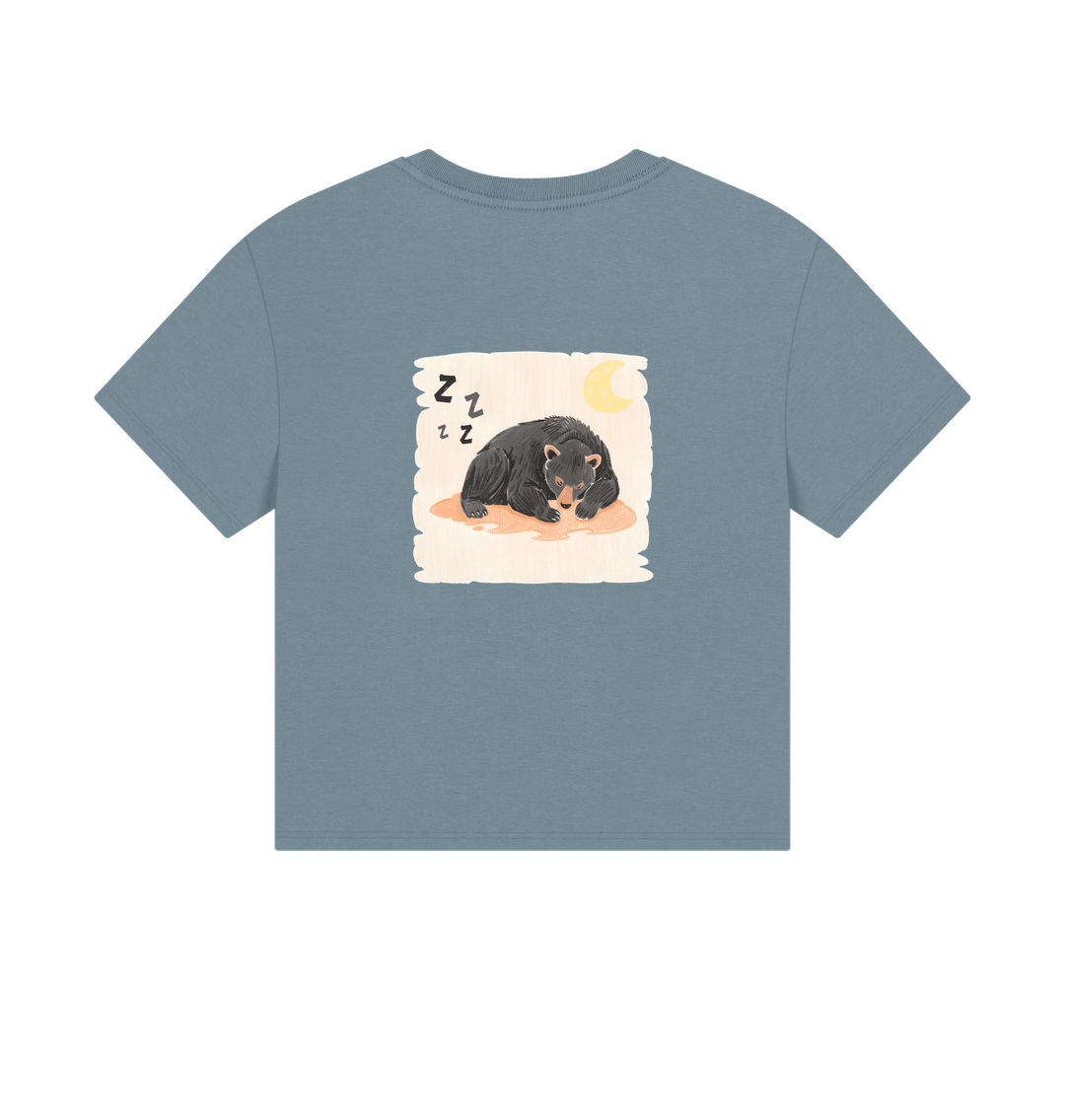 Moon Bear Long due Nap on a Boxy Tee