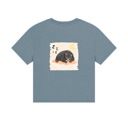 Moon Bear Long due Nap on a Boxy Tee