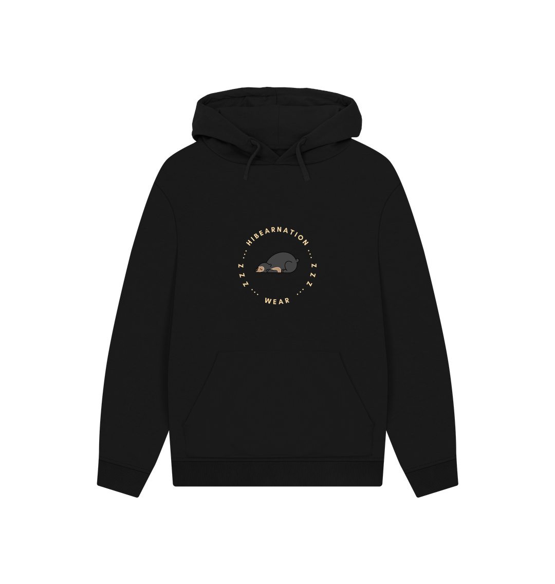 Black Sun Bear Pouch Pocket Hoodie Dark