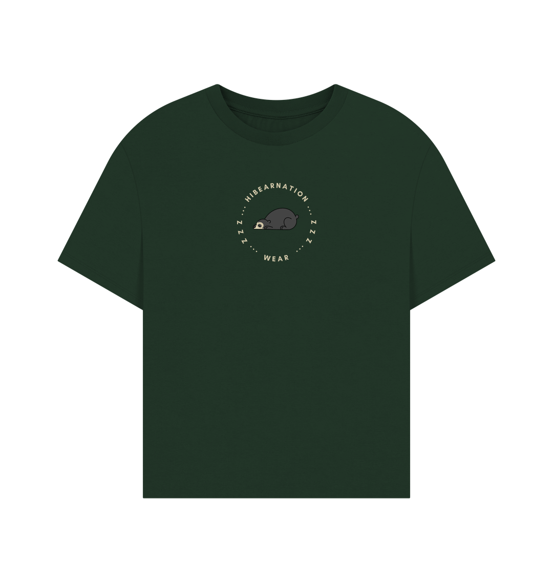 Evergreen Spectacled Bear Womens Oversized Top