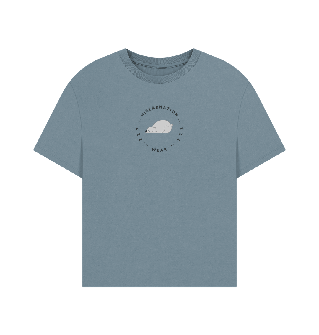 Stone Blue Polar Bear Women's Oversized Top