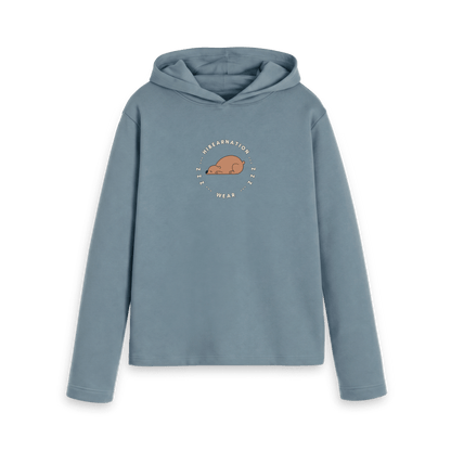 Stone Blue Printed Hoody Front