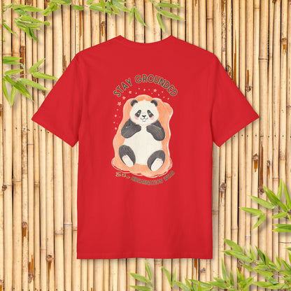 Stay Grounded Panda Unisex Re-Tee – Soft Cotton Graphic Tee for Nature Lovers