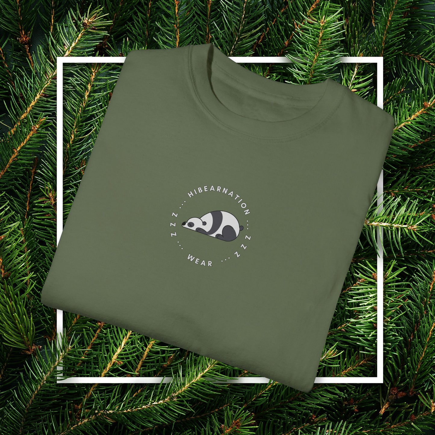 Unisex Garment-Dyed T-Shirt - Chill Bear & Panda Design | Perfect for Nature Lovers