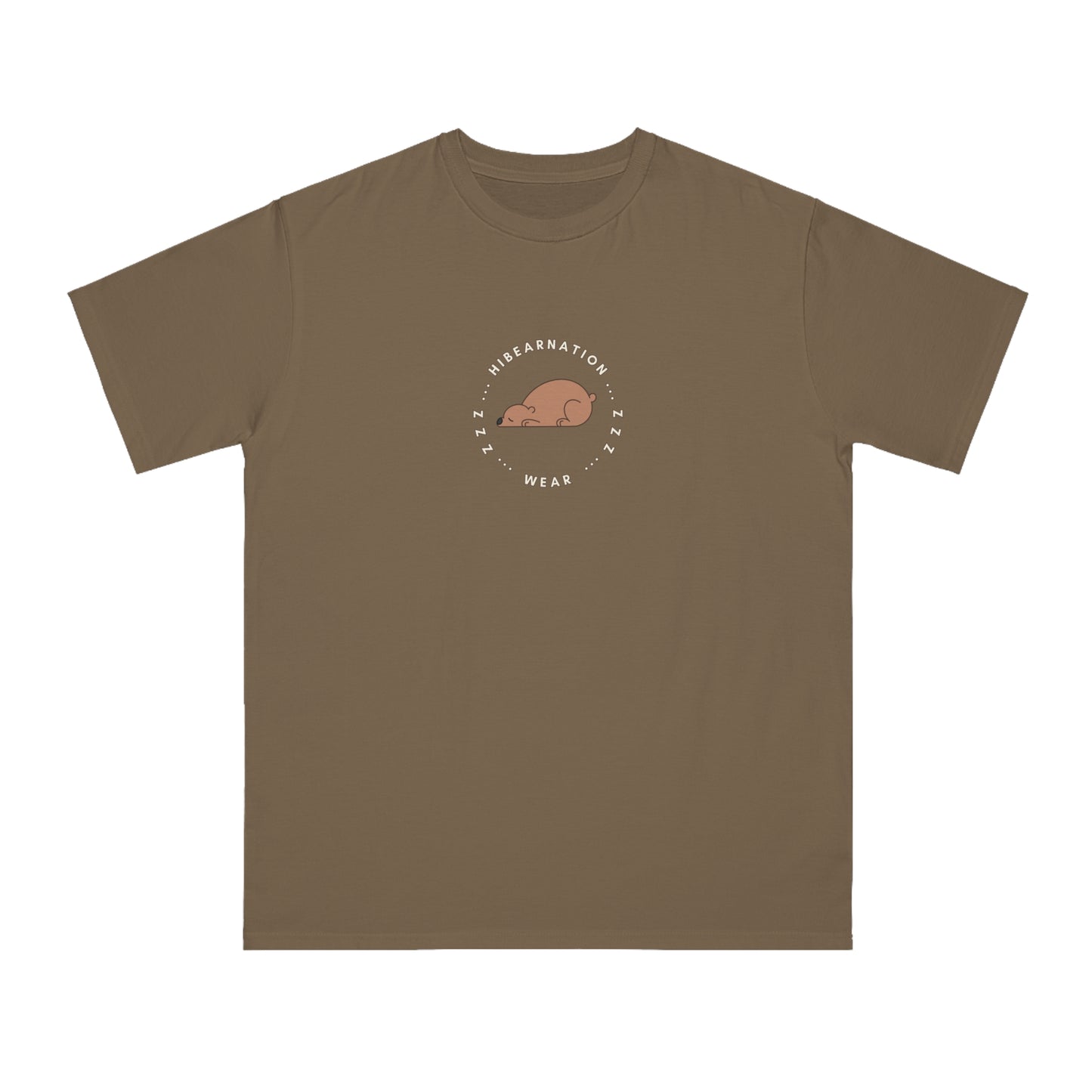 Cozy Organic Unisex T-Shirt - 'Bear Hugs & Honey-Filled Mugs' Design