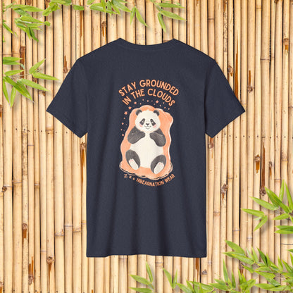 Eco-Friendly Panda T-Shirt - Stay Grounded in the Clouds Design
