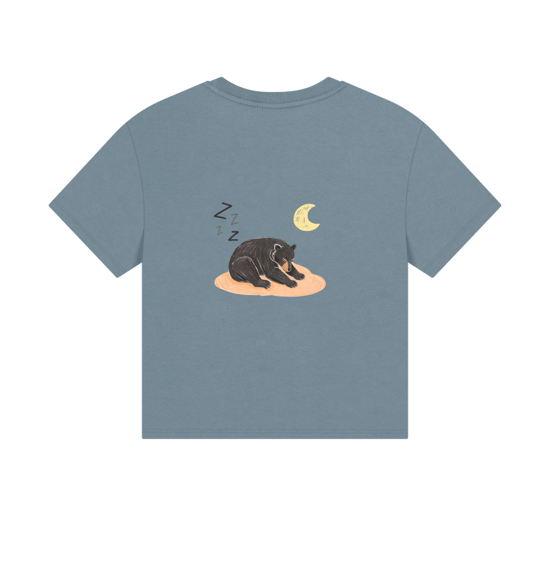Moon Bear Takin' a Snooze on a Boxy Tee