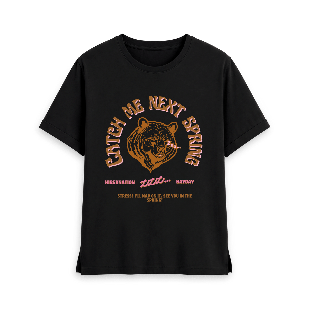 Black Printed T-shirt Front