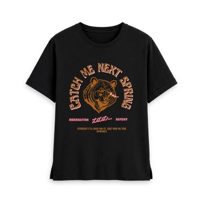 Black Printed T-shirt Front