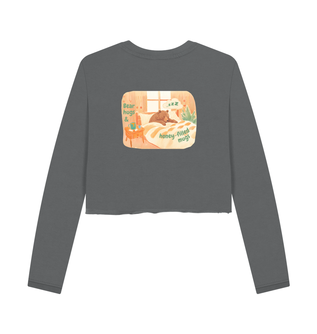 Slate Grey Printed Boxy Jumpers Back