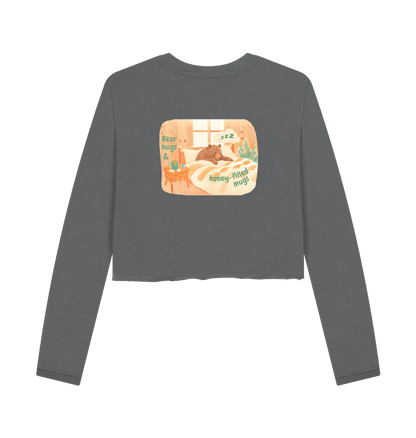 Slate Grey Printed Boxy Jumpers Back