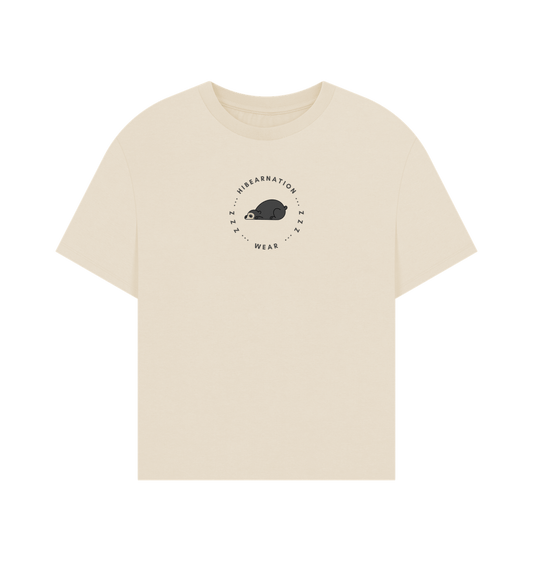 Oat Spectacled Bear Womens Oversized T Shirt