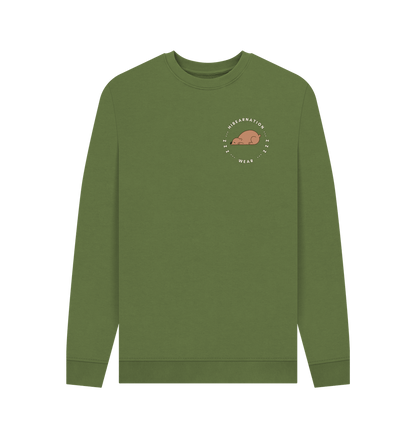 Khaki Printed Sweater Front