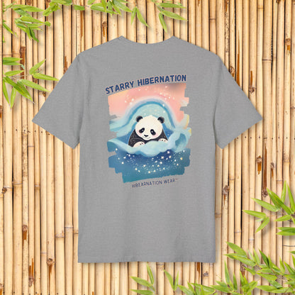 Starry Hibernation Panda T-Shirt - Cozy Unisex Tee for Animal Lovers