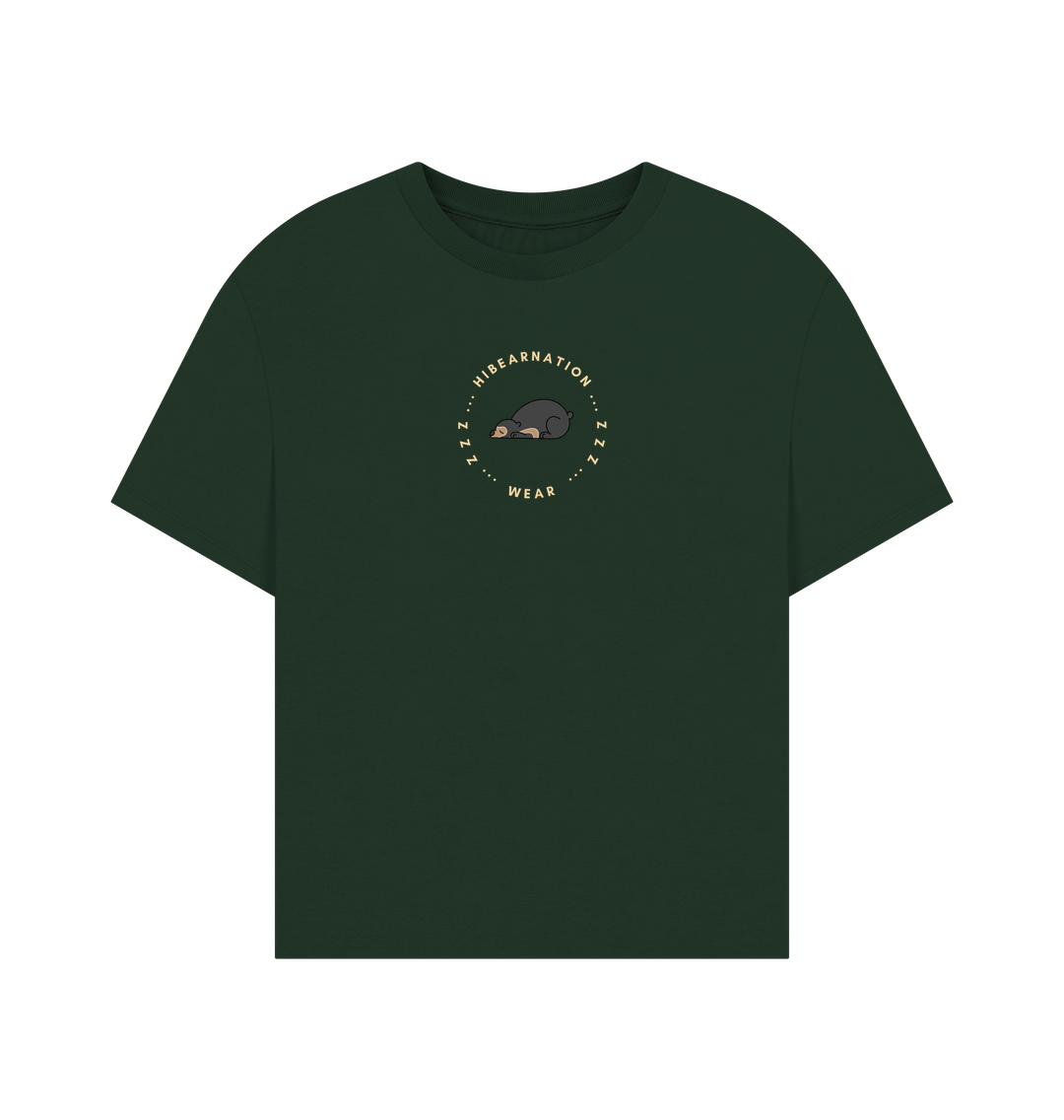 Evergreen Sun Bear Oversized Women's T-Shirt