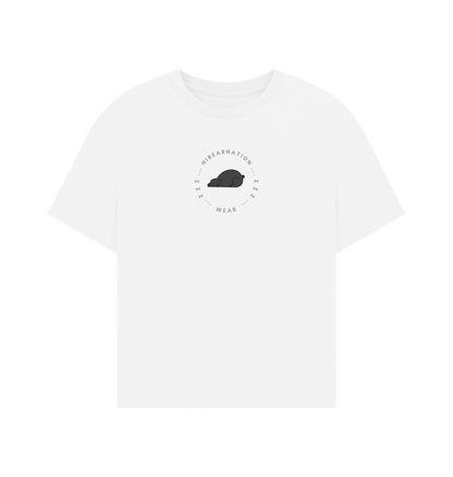 White Black bear Oversized Womens Shirt