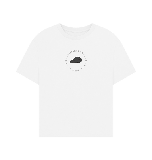 White Black bear Oversized Womens Shirt