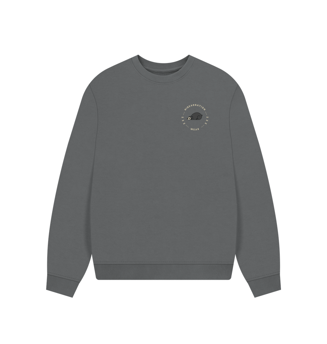 Slate Grey Spectacled Bear Womens Oversized Loungewear small