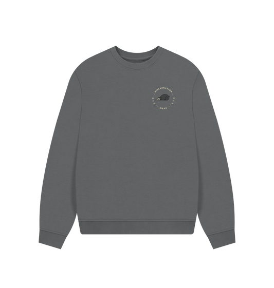 Slate Grey Spectacled Bear Womens Oversized Loungewear small