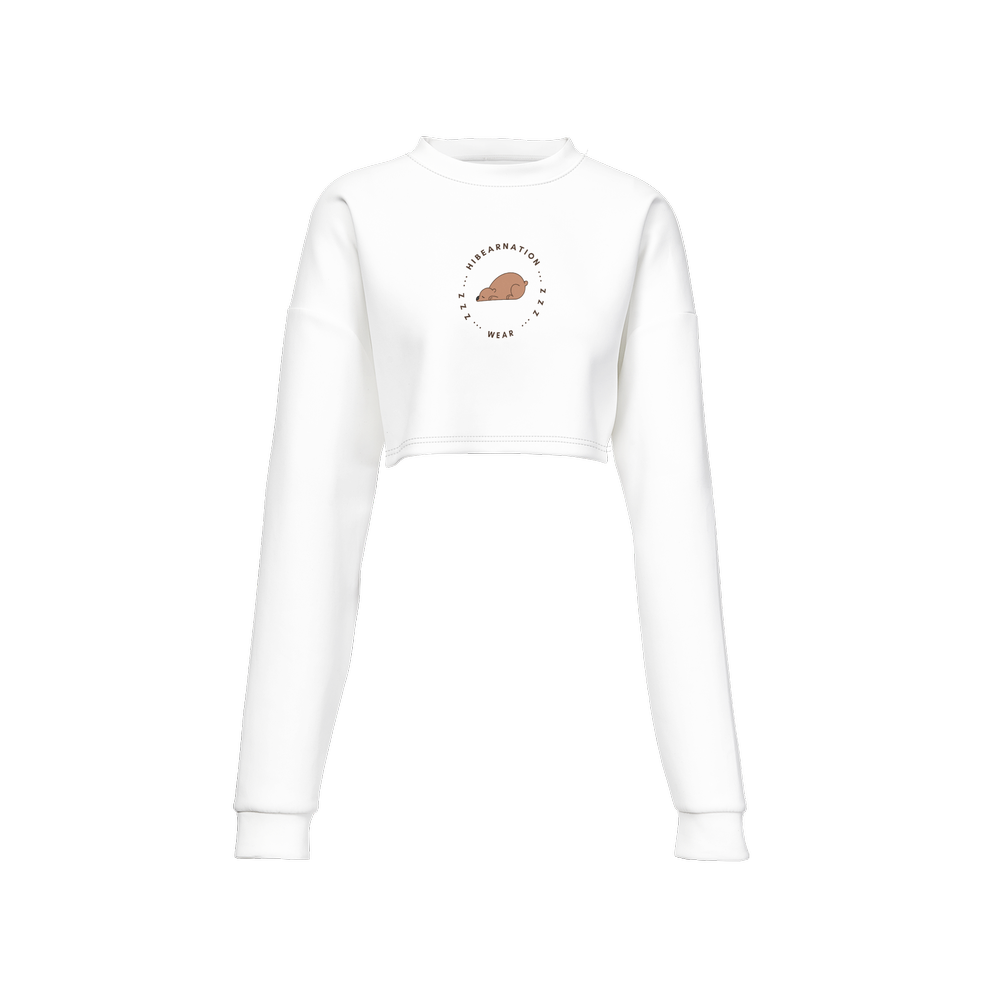 Women's Cropped Crewneck Sweatshirt-Techno Scuba Knit