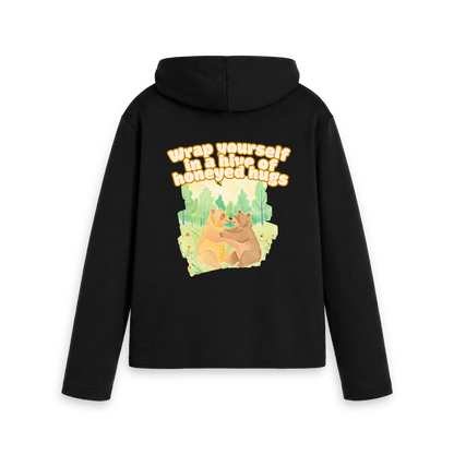 Black Printed Hoody Back