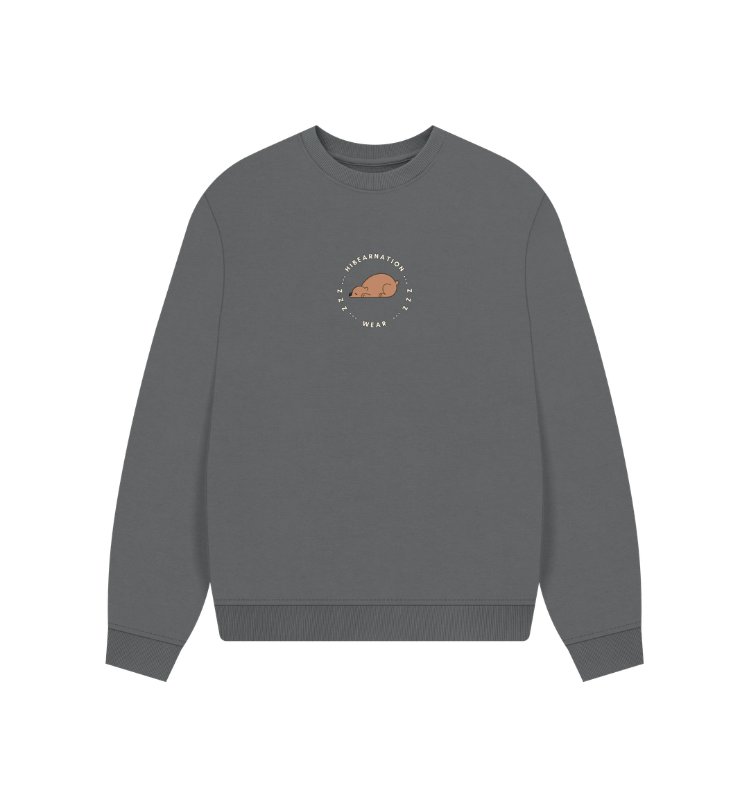 Slate Grey Hibernate cozy beneath Honeycomb skies, the Bear finds Peace as the Winter Sun flies