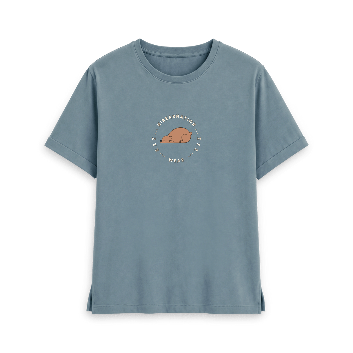 Stone Blue Printed T-shirt Front