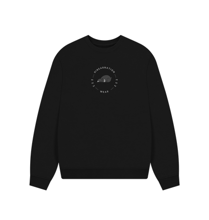 Black Sloth Bear Womens Oversized Loungewear Sweater