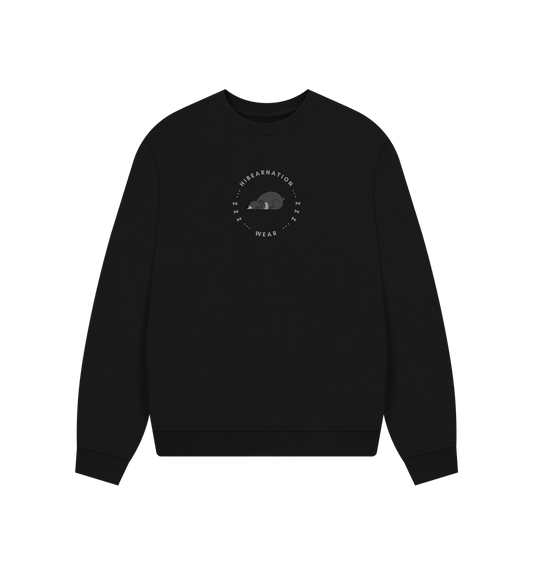 Black Sloth Bear Womens Oversized Loungewear Sweater