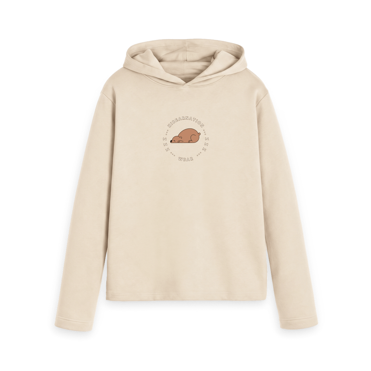 Oat Printed Hoody Front