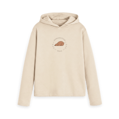 Oat Printed Hoody Front