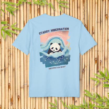 Starry Hibernation Panda T-Shirt - Cozy Unisex Tee for Animal Lovers