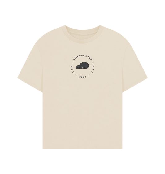 Oat Moon Bear Oversized Women's T-Shirt