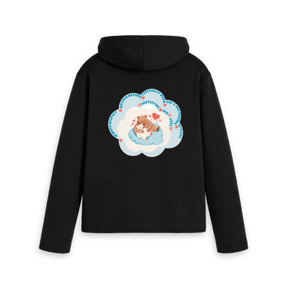 Black Printed Hoody Back
