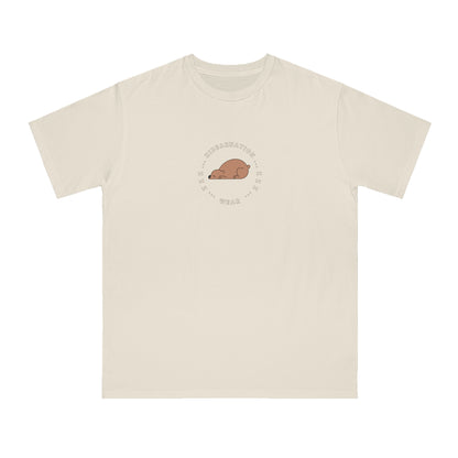 Cozy Organic Unisex T-Shirt - 'Bear Hugs & Honey-Filled Mugs' Design