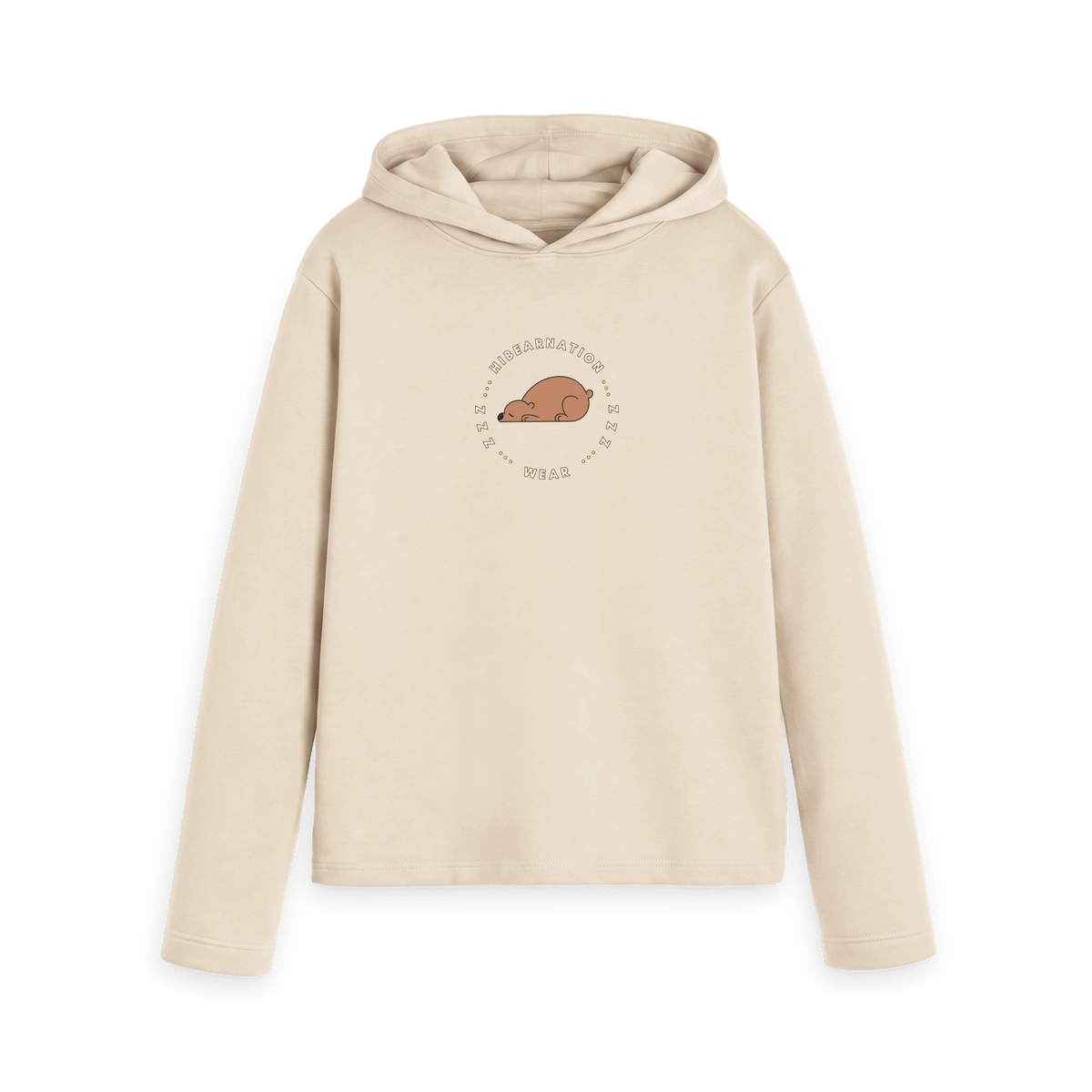 Oat Printed Hoody Front
