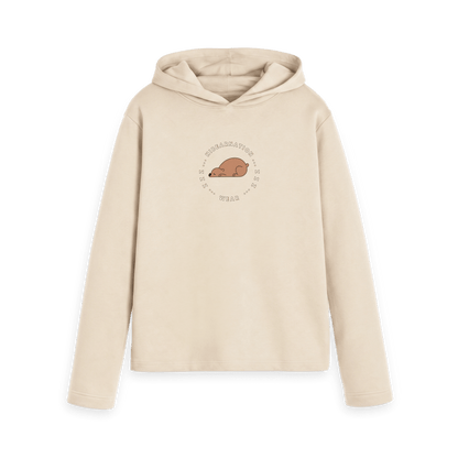 Oat Printed Hoody Front