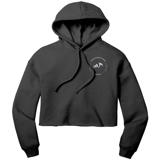 Panda Bear Crop Fleece Dusk Hoodie