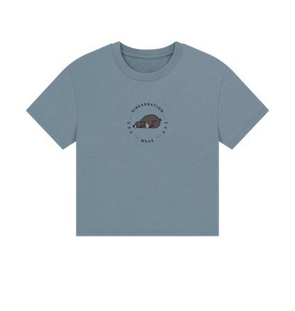 Stone Blue Printed T-shirt Front