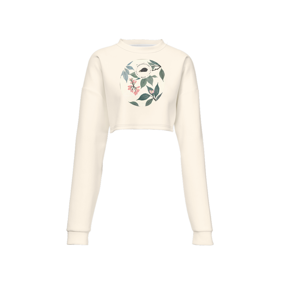Women's Spectacled Bear Cropped Crewneck Sweatshirt-Techno Scuba Knit